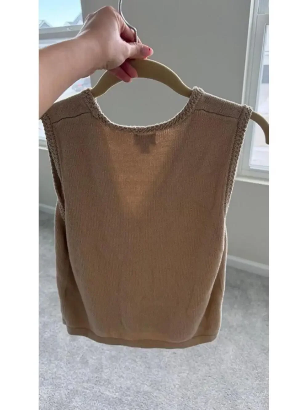 J. Crew Women's Beige V-Neck Sweater Vest